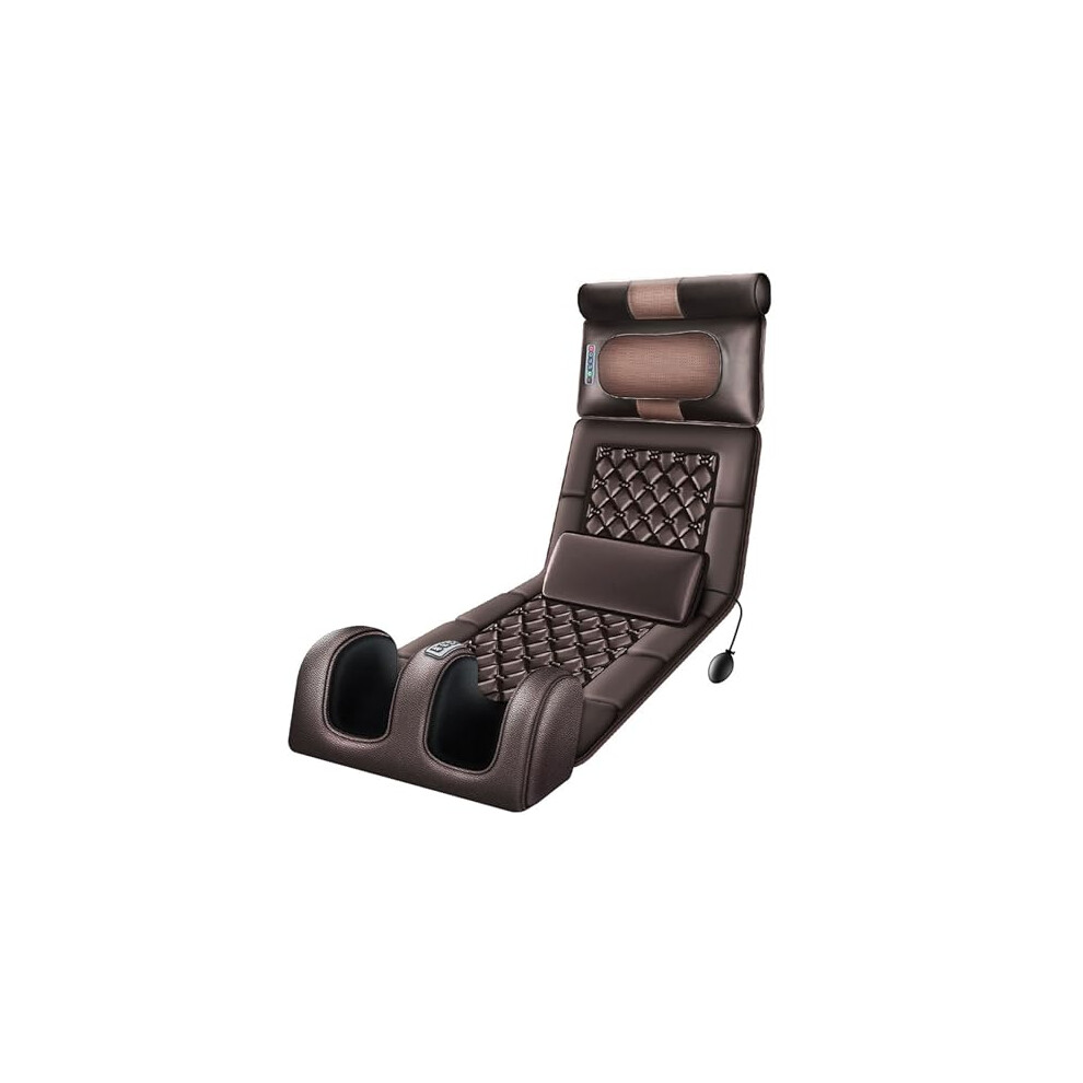 Full Body Heated Massage Cushion with Adjustable Neck Pillow and 10 Vibrating Nodes for Muscle Relaxation