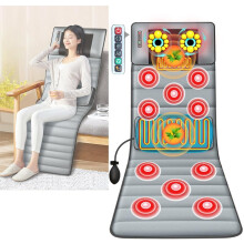 Full Body Heating Massage Mat with Neck Shiatsu, Vibration Motors and Adjustable Pillow
