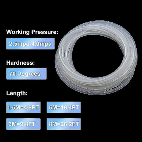 Tubo silicone alimentar 5x8mm 8m 2