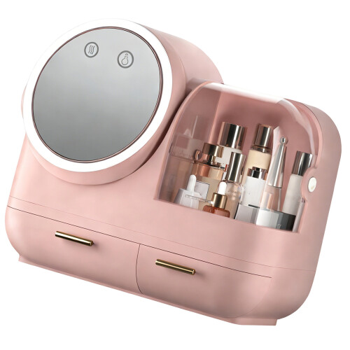 Tragbare Make-up-Organizer aus Kunststoff mit zwei-Rosa