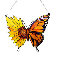 Schmetterling-Sonnenblumen-Sonnenfänger,-Schmetterling