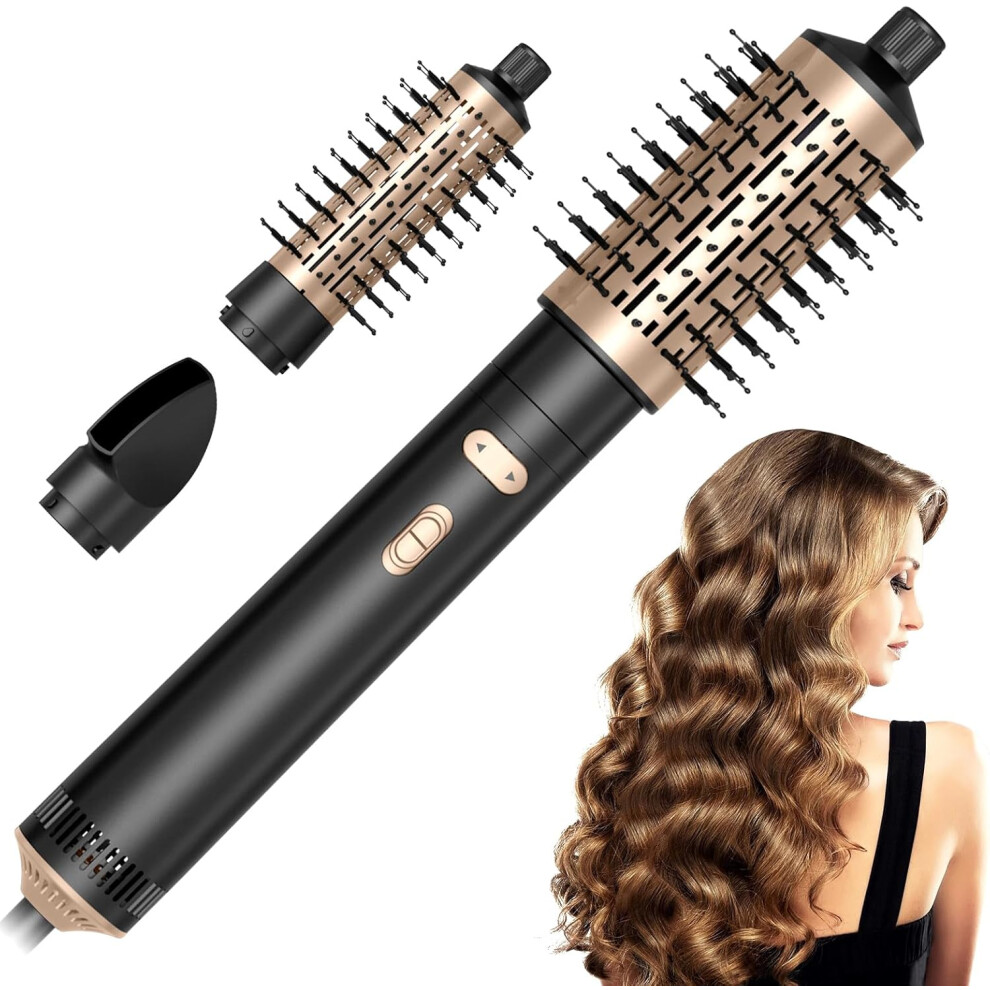 Shenzhenshiwusongmaoyiyouxiangongsi 3-In-1 Ionic Hair Styler With Thermal Brush, 200 Million Negative Ion Hair Dryer, 38/50Mm Removable Head, Hot Tool For Root Volume And Loose Curls