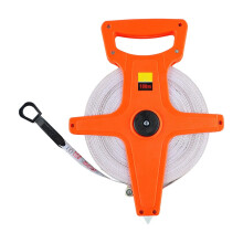 Fiberglass measuring tape, 100 meters (328ft) flexible retractable long measuring tape with ergonomic handle for landscaping and industrial constructi