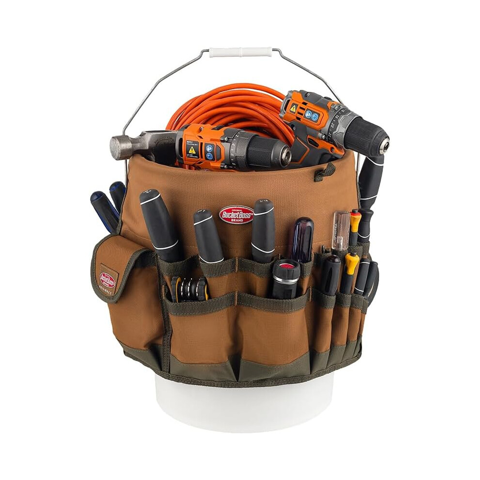 Heavy-Duty Waxed Canvas Tool Bucket Organizer With 58 Pockets, 5-Gallon Bucket Tool Organizer 4027070119605