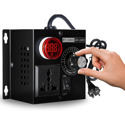 220V AC Voltage Regulator, 220V 4000W Voltage Dimmer, Fan Motor Voltage Regulator, Speed Controller, EU Plug