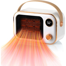 Ceramic Fan Heater, 1200W Ceramic Fan Heater, Anti-Tip Design, Mini Electric Fan Heater for Bedroom, Living Room, Office (White)