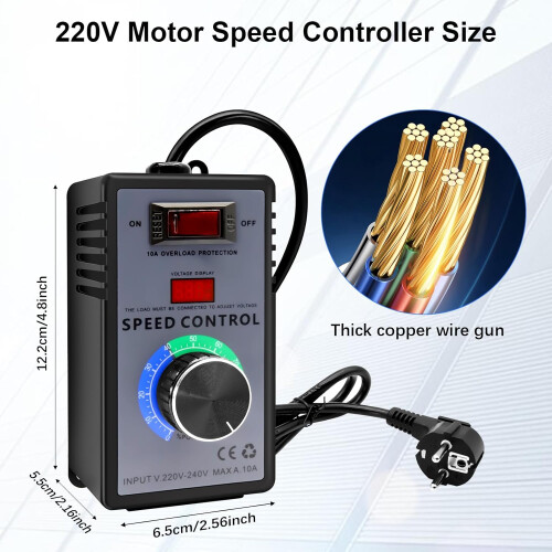 Binghe 220V Motor Speed Controller, 220V Motor Speed Regulator, Voltage Regulator, Speed Controller for Angle Grinder Fan 1