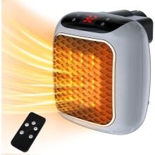 1200W portable fan heater, 12-hour ceramic thermostat, touch timer and remote control, LED display, overheat protection, plug-in fan heater