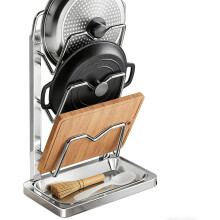 Porte-couvercles, porte-cuillères, avec plateau de rangement amovible pour couvercles, pour spatule de cuisine, égouttoir, planche à découper, va