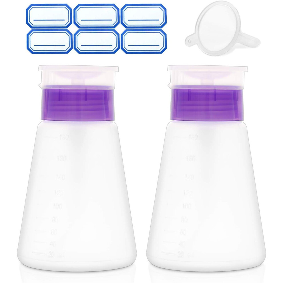 Shenzhenshiwusongmaoyiyouxiangongsi Acetone Pump Dispenser, Lockable Alcohol Dispenser Bottle, One-Touch Pump Dispenser Bottle, 2-Pack 180Ml Empty Bottle