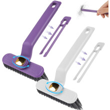 Crevice Cleaning Brush, 2pcs 360 Rotating Scrub Brush, Stiff Bristles Bathroom Cleaning Brushes for Crevices, Dead Corners, Window Grooves, Toilets