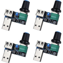 PC USB Fan Speed Controller DC 5V Mini USB Fan Speed Controller DC 5V-12V to 2.5~7.5V USB with Speed Switch