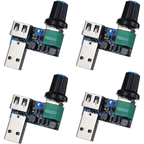 PC USB Fan Speed Controller DC 5V Mini USB Fan Speed Controller DC 5V-12V to 2.5~7.5V USB with Speed Switch
