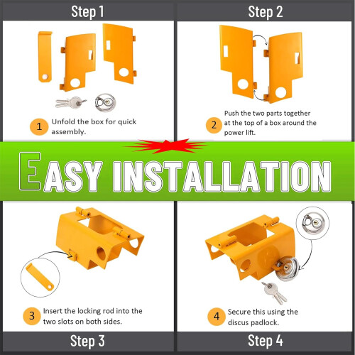 Trailer Lock - Trailer Lock, Attached and Unattached Trailer Lock, Trailer Lock with 2 Keys 2