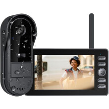 Draadloze deurbel, 1080p HD draadloze videodeurbelcamera met 4,3-inch scherm, dubbele audio en opname, video-intercom zonder wifi/app, IP65 water