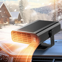 Car Heater, 12V 120W Portable Car Heater and Defroster with 360 Rotating Base, 2-in-1 Fast Cooling/Heating Cigarette Lighter Car Fan for Vehicles
