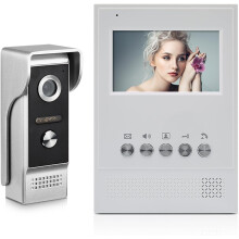 Interphone vidéo filaire couleur TFT 4,3 pouces, caméra HD, vision nocturne, surveillance, déverrouillage, interphone bidirectionnel pour villas