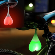 Fietsbal-achterlichten, 2 stuks fietshart-waarschuwingslampjes, essentieel LED-ei-nachtlampje, waterdicht - rood, groen