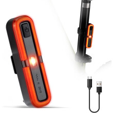 Fietsachterlicht met knipperfunctie voor de rem, LED-fietsachterlicht, oplaadbaar via USB Type-C, IPX5 waterdicht achterlicht voor elektrische fi