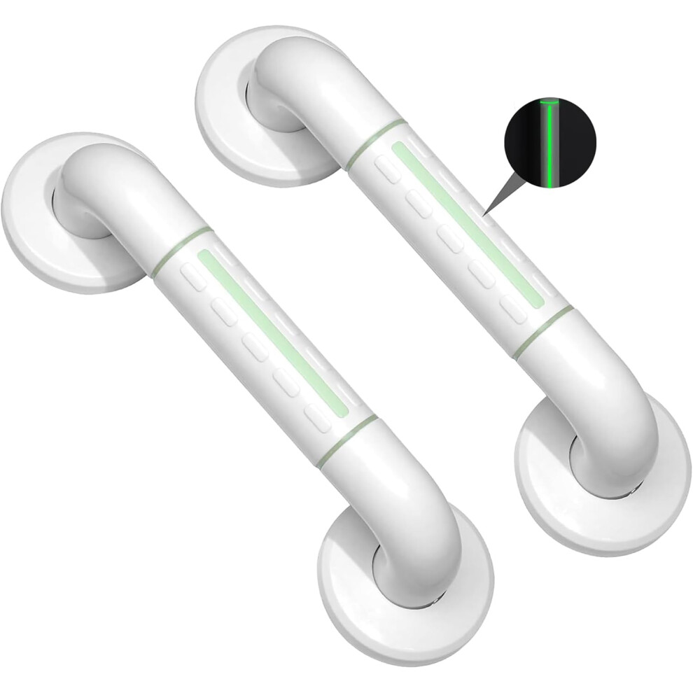 Shenzhenshiwusongmaoyiyouxiangongsi Set Of 2 Stainless Steel 304 Bathroom Grab Bars With Non-Slip Grip - Fluorescent Grab Bar 30Cmï¼For Bathtub, Toilet, Bathroom, Stair Railing