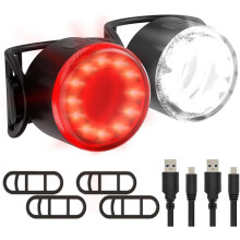 LED Bike Light Kit - USB Rechargeable Bike Light Kit - Waterproof Front and Rear Bike Lights, 6 Brightness Modes, Easy Installation, Road and Mountain