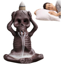 Wierookbrander met doodskopmotief - Skull Backflow wierookhouder van Aromatherapy Home, klassieke stijl die de elegante smaak van de gastheer wee