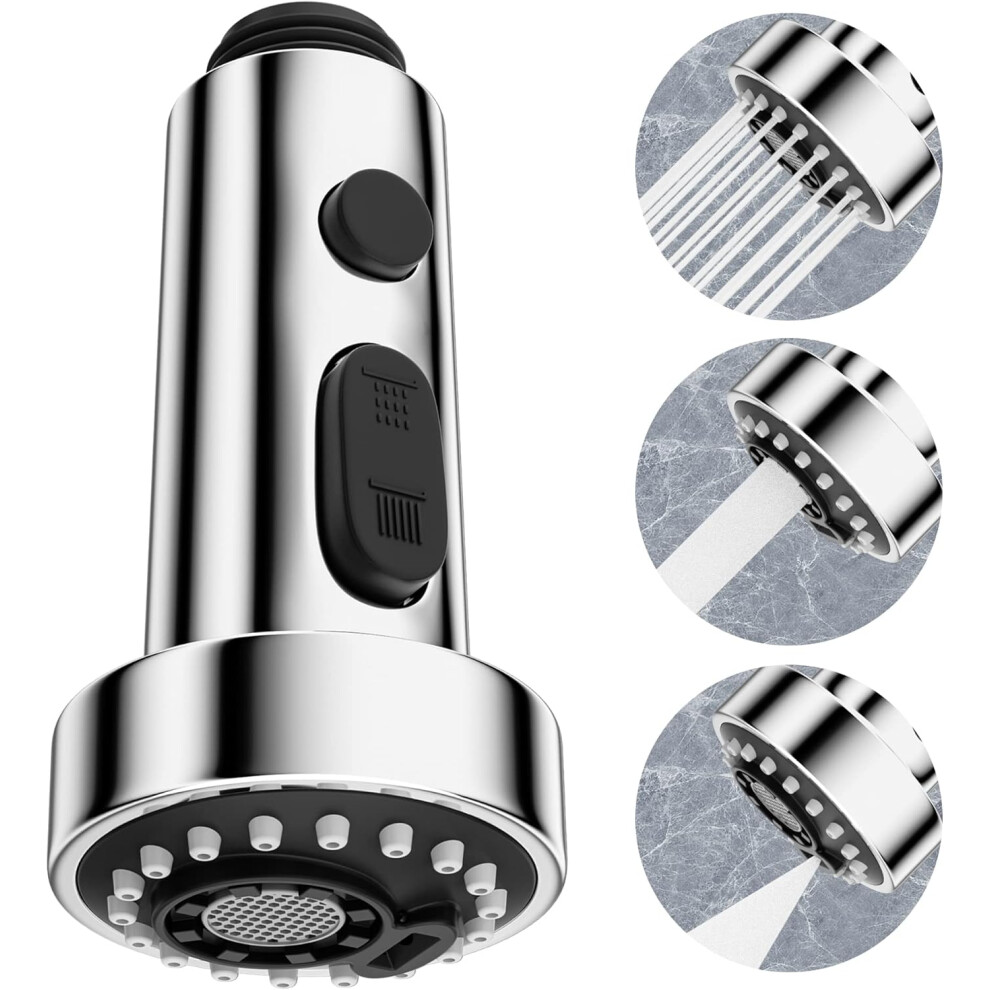 3-Mode Kitchen Faucet Head Replacement, Pull-Out Sprayer For Universal Kitchen Mixer Tap G1/2, 360 Swivel Kitchen Faucet, Kitchen Sink Pull-Out Spray 4027070125484