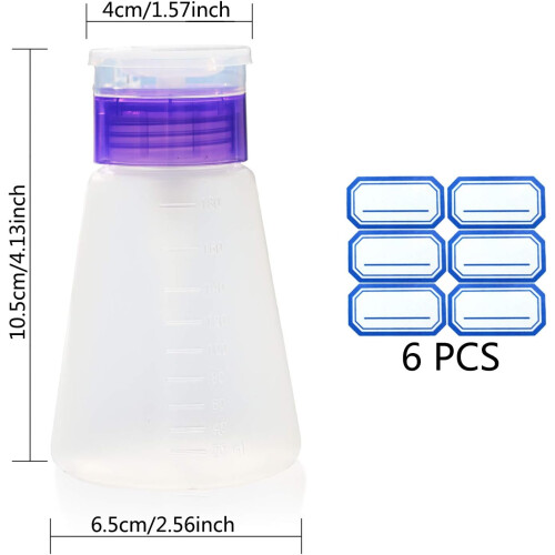 Acetone pump dispenser, lockable alcohol dispenser bottle, one-touch pump dispenser bottle, 2-pack 180ml empty bottle 1