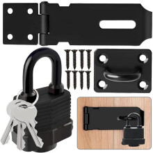 Stainless steel deadbolt lock and padlock with screw, heavy-duty 10.1 cm padlock and weatherproof door lock, for garden, bedroom, door, cabinet