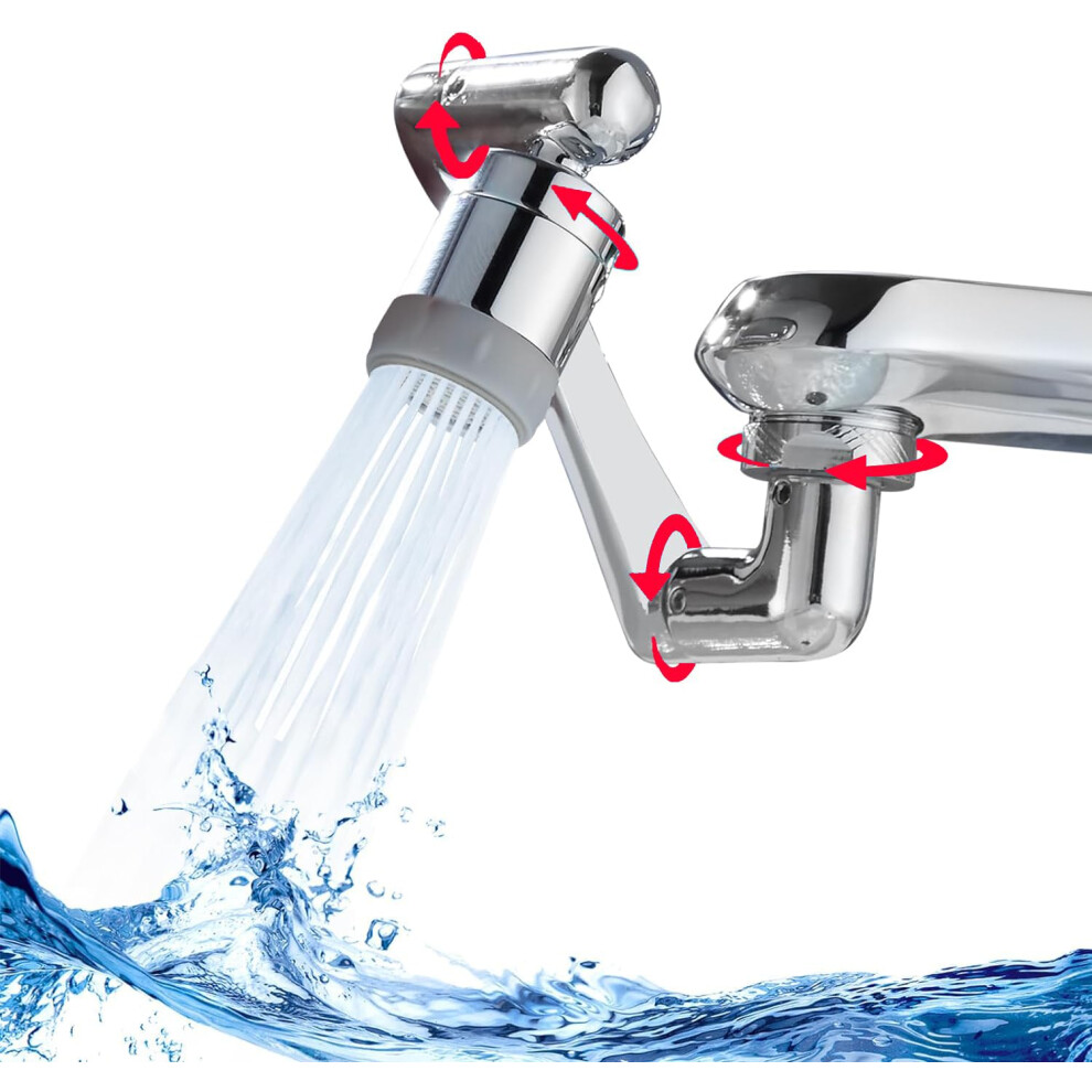 1440 Swivel Magic Faucet Extension - Brass Faucet Aerator With Pull-Out Sprayer For Kitchen And Bathroom - Multifunctional Rotating Faucet Extension 4027070125330