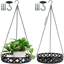 Metal Hanging Planters, Metal Hanging Flower Basket with Ceiling Hook, Hanging Flower Pots, Hanging Decorative Plant Pot (22cm, 25cm)