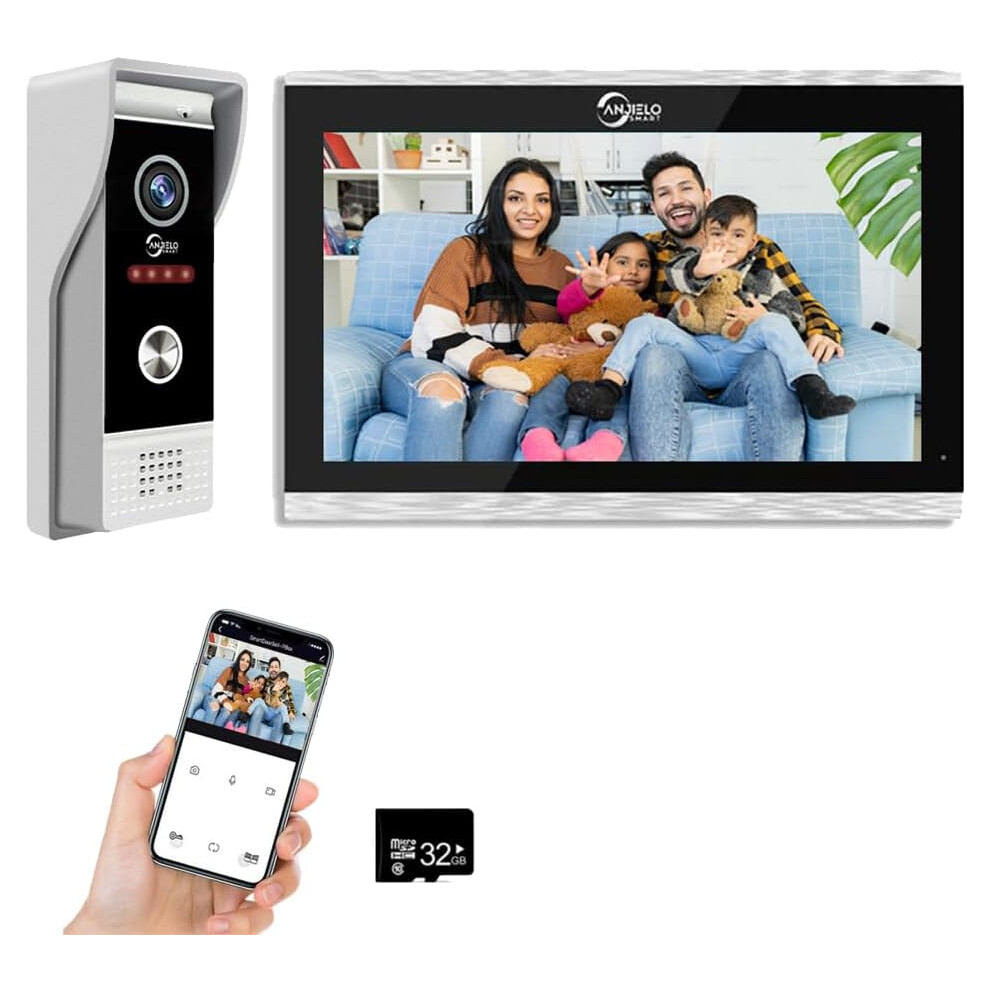 1080P Video Doorbell Camera With 10-Inch Touchscreen Video Doorbell Intercom, Infrared Night Vision Pir Motion Detection Automatic Recording Support 4027070122308