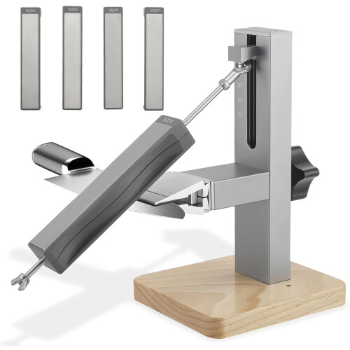 Adjust Profi Precision Sharpener with Fixed Angle 10-30 - Manual Diamond Sharpener - Complete System with 4 Sharpening Stones