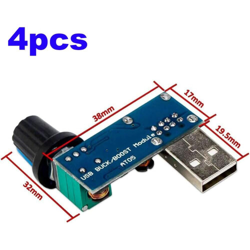 PC USB Fan Speed Controller DC 5V Mini USB Fan Speed Controller DC 5V-12V to 2.5~7.5V USB with Speed Switch 1