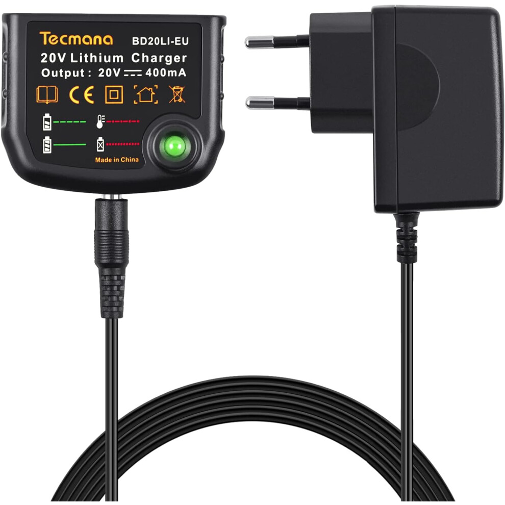18V/20V Lithium Charger Compatible With & Decker 18V/20V Lithium Batteries Bl2018 Lbxr20 Lbxr20-Ope Lb20 Lbx20 Black 4027070126689