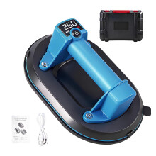 Draagbare zuignap op batterijen, 260 kg draagvermogen, LED-display, ingebouwde 3000mAh-batterij, USB Type-C-opladen, elektrische zuignap voor teg