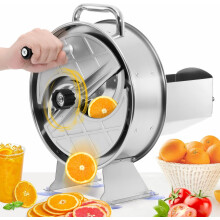 Manual stainless steel commercial vegetable slicer for potatoes, lemons, tomatoes, onions
