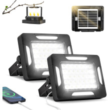 Draagbare LED-kampeerlampen op zonne-energie met dimbare standaard, 2000 lumen, oplaadbare werklampen op zonne-energie met magnetische bevestigin