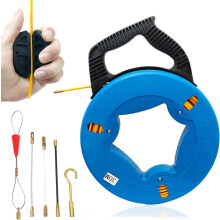 Aiguille de tirage de câble en fibre de verre de 30 m, tire-câble avec poignée, outil de tirage de câble robuste de 4 mm pour travaux électriques