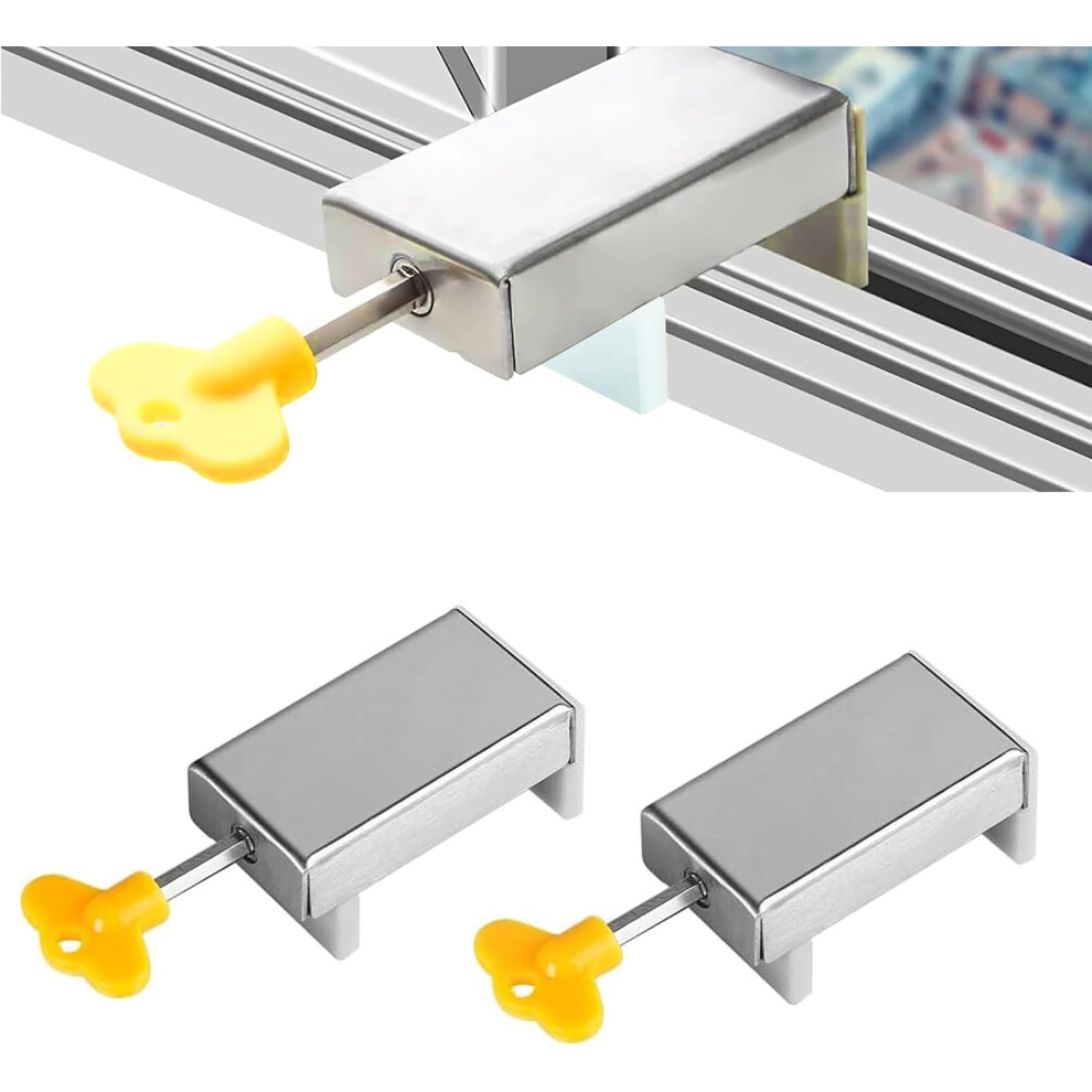 Sliding Patio Door Lock, 2Pcs Sliding Door Lock With Keys, Sliding Window Lock, Sliding Patio Door Block, Suitable For Sliding Windows And Doors 4027070124838