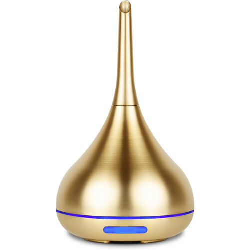 100ml Essential Oil Diffuser, Elegant Design Ultrasonic Essential Oil Diffuser, USB, Auto-Off, 6-Hour Mist, Aromatherapy Diffuser, Gold-Look Plastic