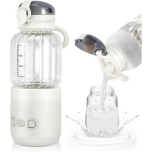 Portable Baby Bottle Warmer, 400ml Car Water Heater, Visual Baby Food Warmer with Temperature Control for Outdoor Travel, Adjustable Temperature from