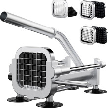 Professional French fry cutter, Stainless steel potato slicer 12.7 mm, 9.5 mm and 6.35 mm, Heavy-duty potato cutter for sweet potatoes, carrots, yams
