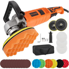Autopolijstmachine, 1580W, 7 variabele snelheden van 500 tot 3300 tpm, elektrische autopolijstmachine, autodetailingset voor autodetailing, polij
