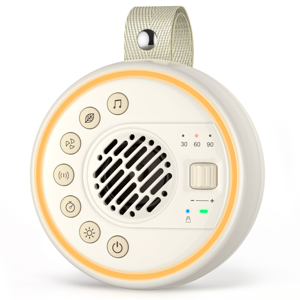 Noise Machine, Baby Sound Machine - 22 Soothing Sounds, 60 Volume Levels, 2000Mah Battery And Portable Bluetooth Speaker, Noise For Childr White Shenzhenshiwusongmaoyiyouxiangongsi