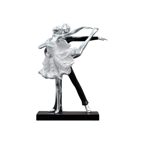 Tanzendes Ballett-Paar, Figur, Ballerinas, Statue,-Ein Silber