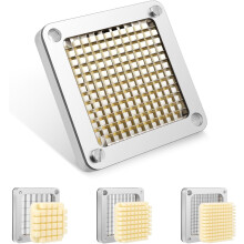 Professionele frietsnijder, commerciële frietsnijder, groentesnijder met messen van 304 roestvrij staal in de maten 1/4", 1/2" en 3/8" en een voe