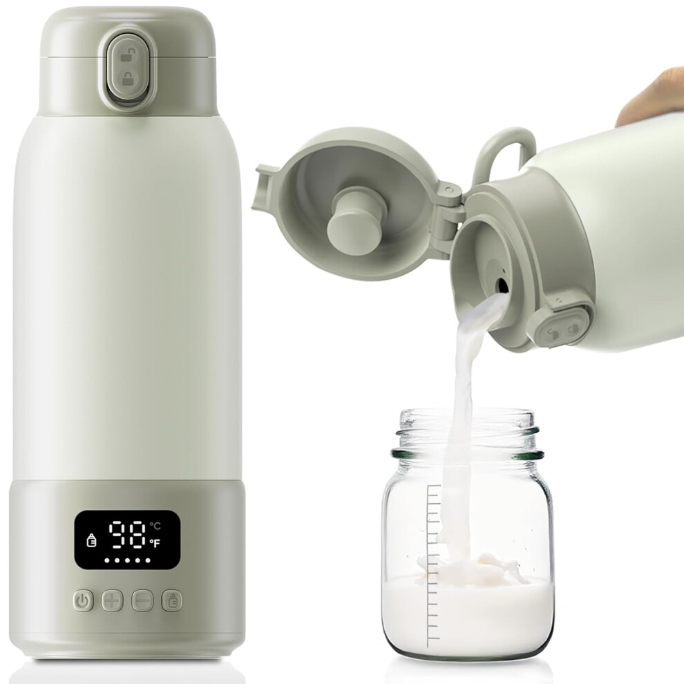 Portable Milk Warmer, 17 Oz Large Capacity Baby Bottle Warmer, Fast Heating For Breast Milk, Formula, And Water, For Travel With Pasteurization Shenzhenshiwusongmaoyiyouxiangongsi