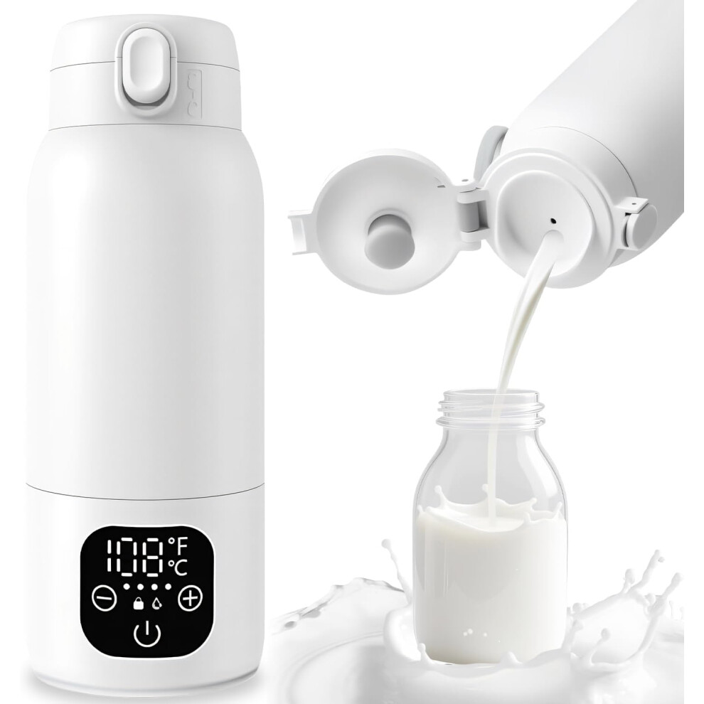 Portable Baby Bottle Warmer For Travel, 17Oz Wireless Milk Warmer For Breast Milk And Formula, Fast Heating With 11000Mah Battery, Dual Modes Shenzhenshiwusongmaoyiyouxiangongsi