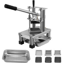 Commercial French fry cutter with 3 replacement blades: 1/2", 1/4", and 3/8" blades; simple chopper for lemons, potatoes, and fries with an extended h